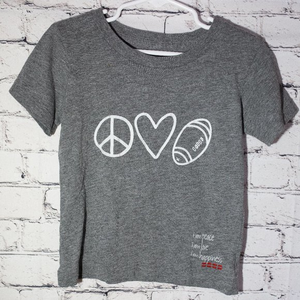Girls Peace Love World football theme‎ shirt size 3t